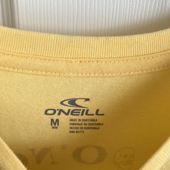 O'Neill Graphic‎ T-Shirt Floral Logo Short Sleeve Tee Top Yellow M - Picture 3 of 5